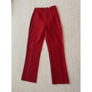 Tiger Mist Womens High Waisted Red Tailored Seam Front Straight Leg Pants XS